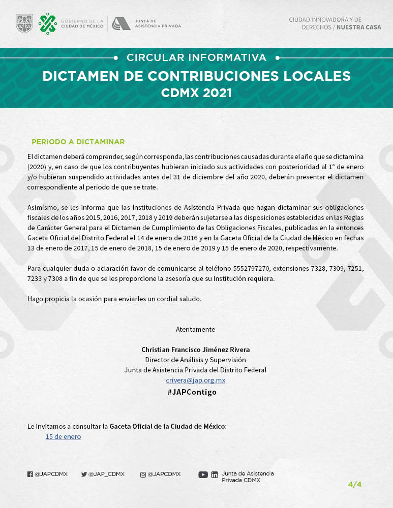 Circular Dictamen de Contribuciones Locales hoja 2