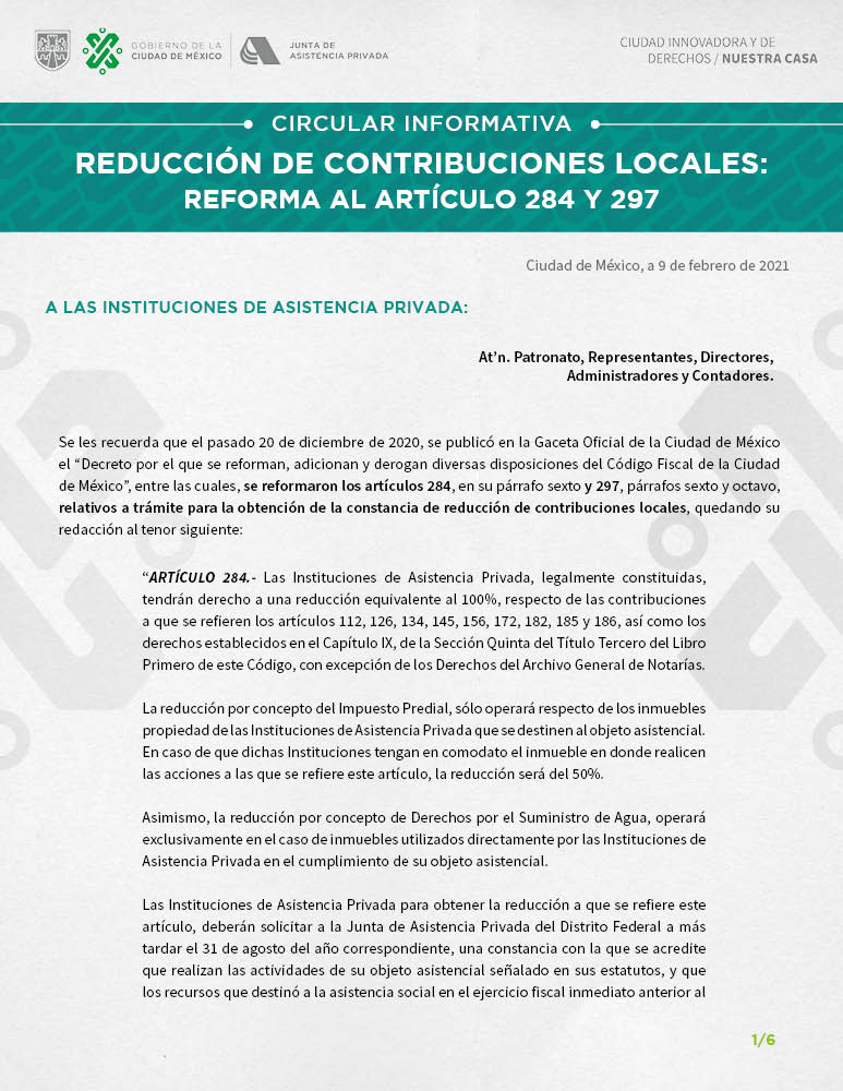 Circular Reducción de Contribuciones Locales hoja 1