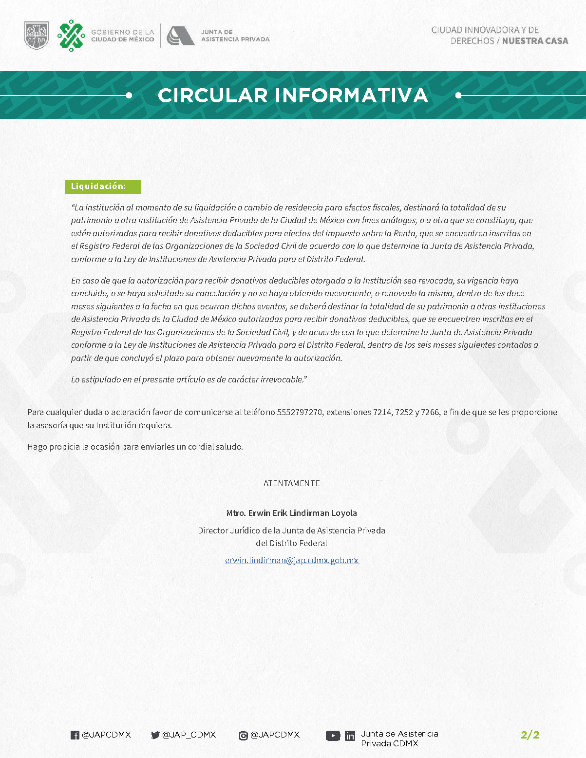 Circular informativa reforma de estatutos del patrimonio página 2