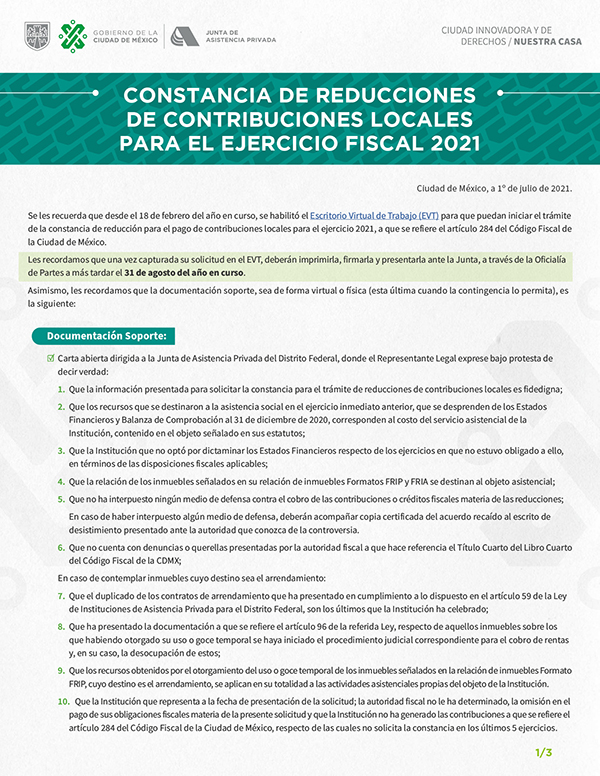 Circular constancia de reducciones locales página 1