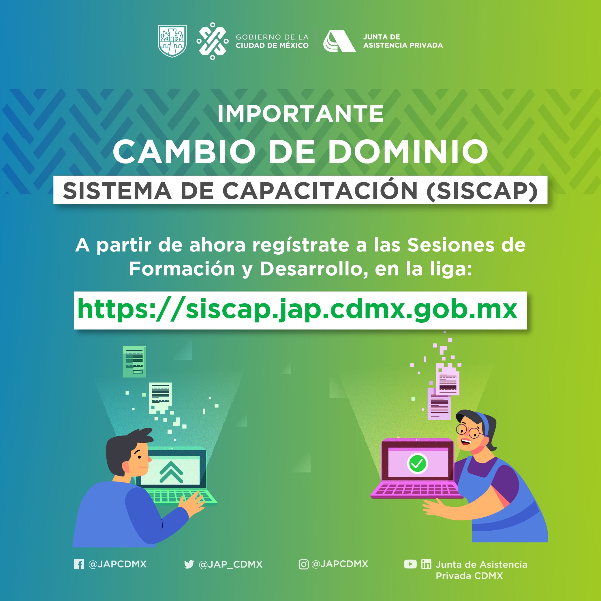 cambio de dominio del sistema de capacitación