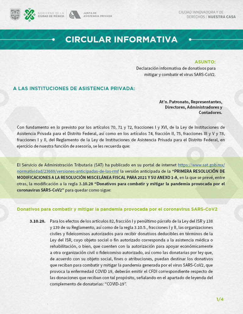 circular declaración de donativos por covid19 hoja 1