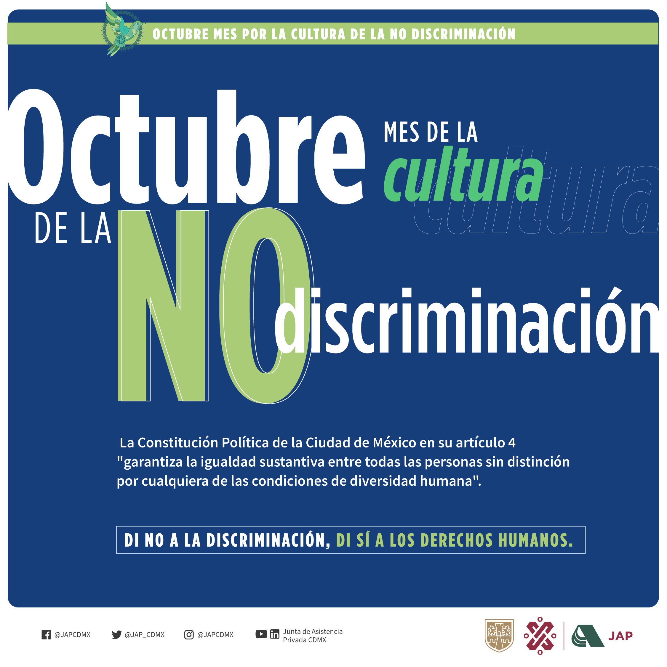 Octubre, Mes de la cultura de la No Discriminación