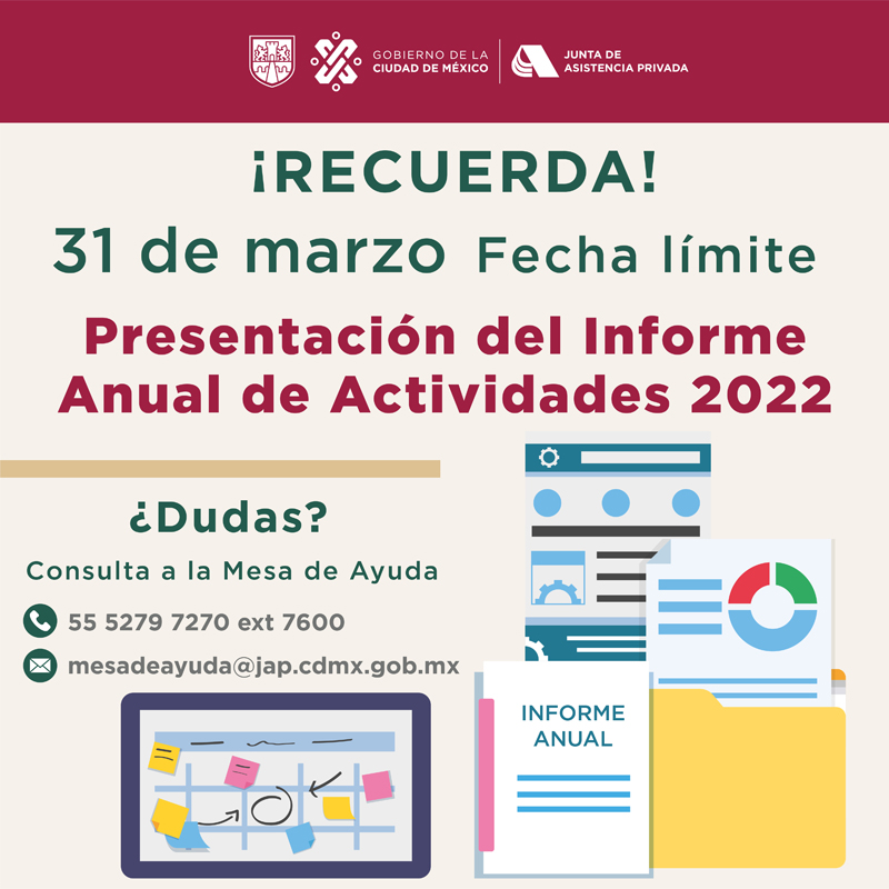 31 de marzo es fecha límite para presentar Informe Anual